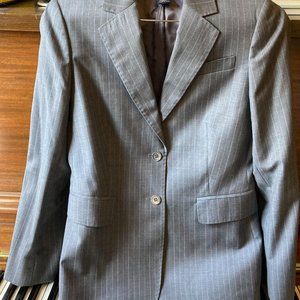 Brooks Brothers wool blazer - dove gray with white pinstripes